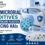 Antimicrobial additives in healthcare plastics reducing hospital acquired infections in medical devices